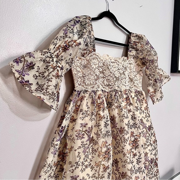 NWT byTiMo Organza Mini Lace Dress in Botanical Print MSRP$499 - Picture 12 of 16